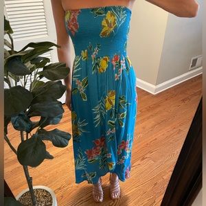 Strapless floral dress
